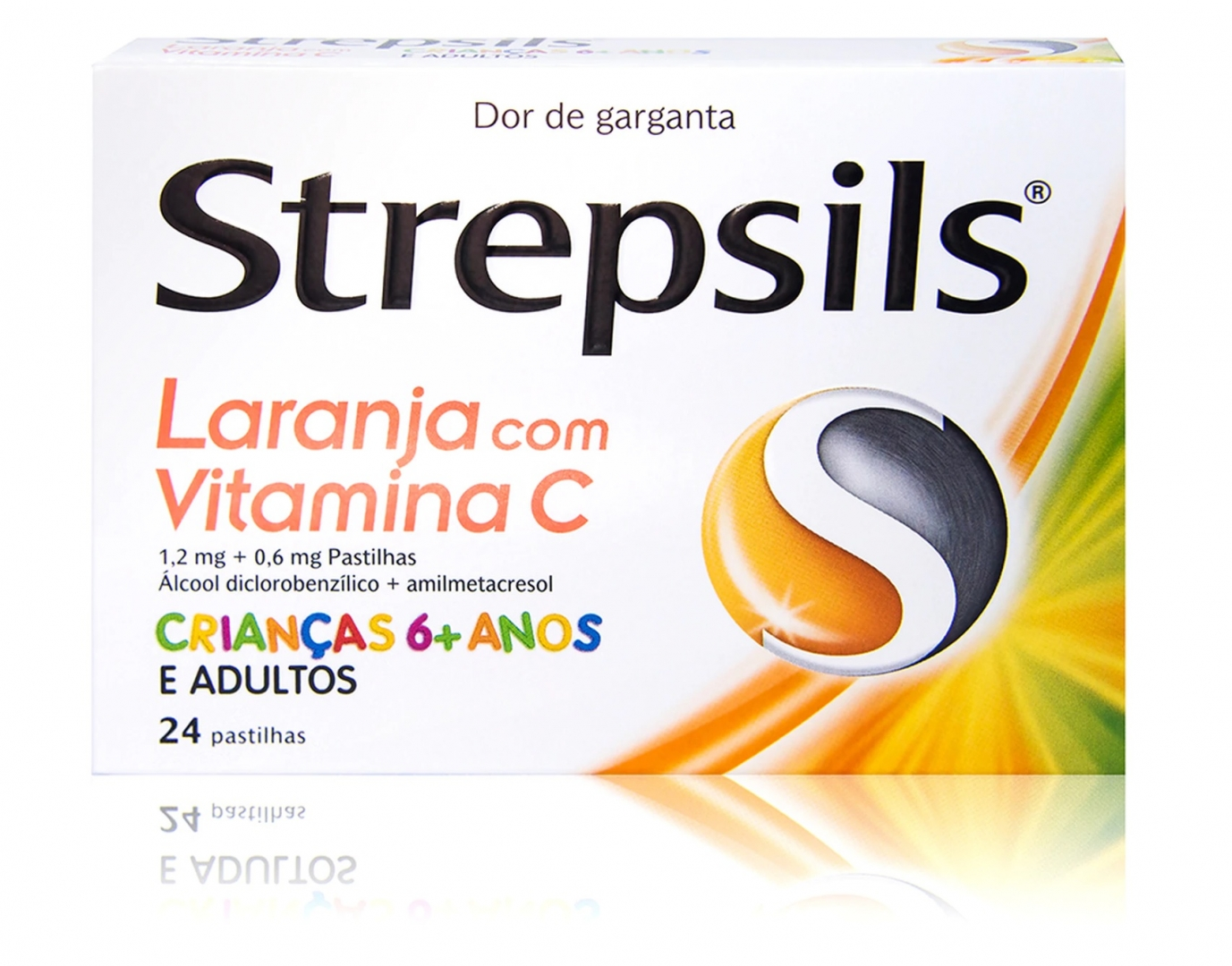Strepsils Laranja com Vitamina C, 1,2/0,6 mg x 24 pst
