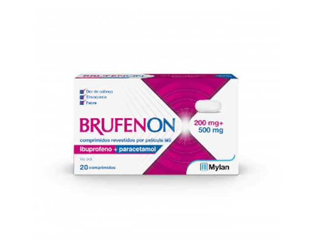 Brufenon MG, 200 mg + 500 mg Blister 20 Unidade(s) Comp revest pelic