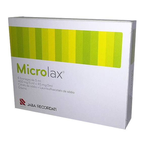 Microlax, 450/45 mg/5 mL x 6 enema sol tubo