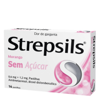 Strepsils Morango sem açúcar, 1,2/0,6 mg x 24 pst