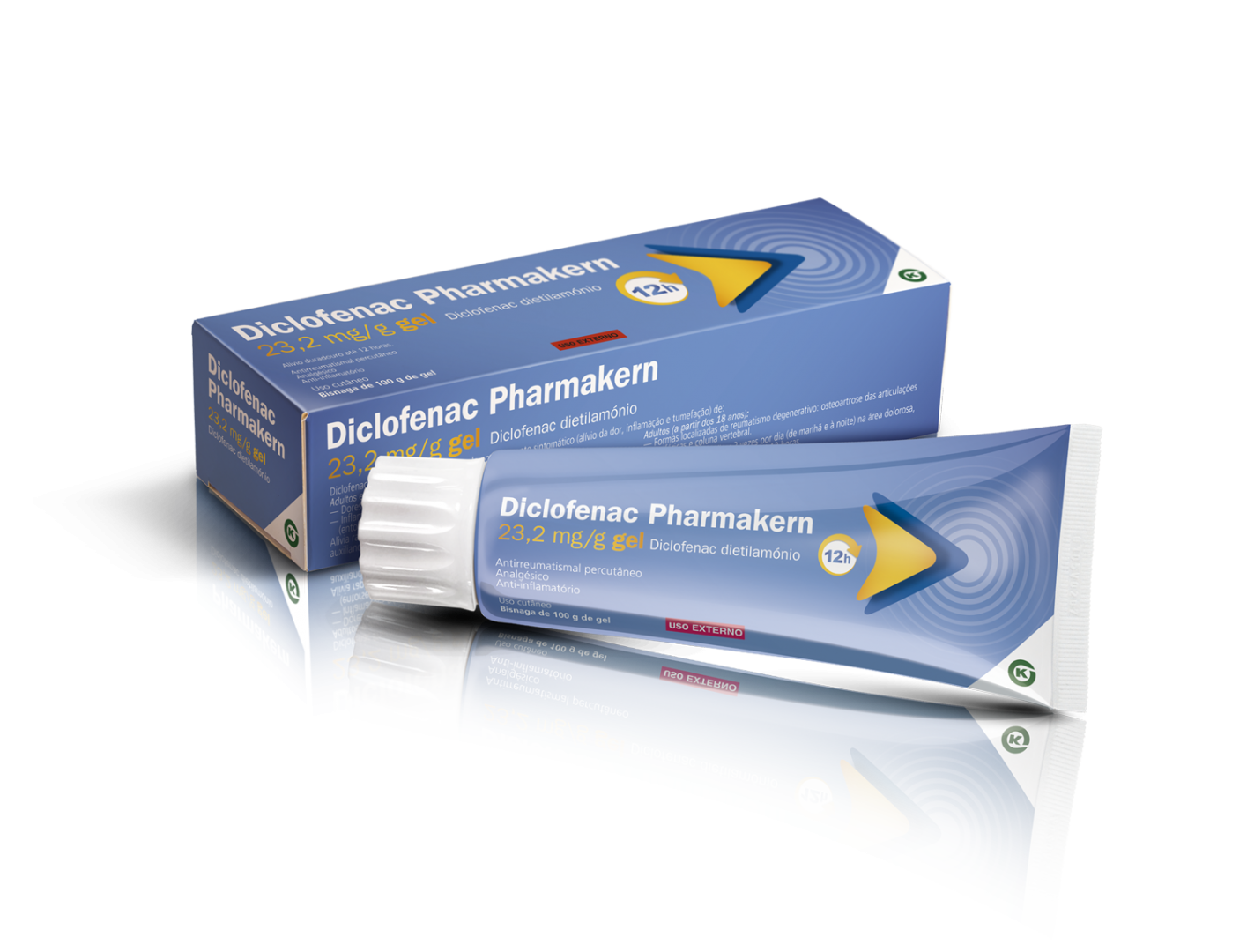 Diclofenac Pharmakern , 20 mg/g Bisnaga 180 g Gel
